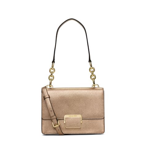 Cynthia Small Metallic Leather Crossbody Bag 